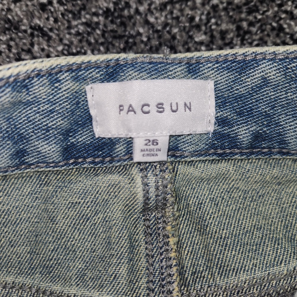 Pacsun Light Blue Denim Mini Skirt Micro Size 26 Y2k Preppy Chic Grunge Punk Emo - Picture 3 of 5